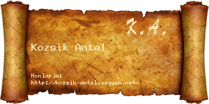 Kozsik Antal névjegykártya